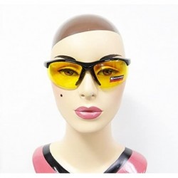 Wrap Night Vision Yellow Lens Wrap Semi Rimless Sunglasses Anti Glare - CR11W6GOP9P $10.39