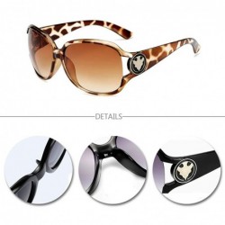 Goggle Womens Oversized Sunglasses Vintage Fashion Glasses for Driving Outdoor - Leopard Print - CM18RQT26A3 $9.52