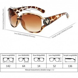 Goggle Womens Oversized Sunglasses Vintage Fashion Glasses for Driving Outdoor - Leopard Print - CM18RQT26A3 $9.52