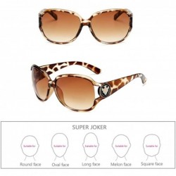 Goggle Womens Oversized Sunglasses Vintage Fashion Glasses for Driving Outdoor - Leopard Print - CM18RQT26A3 $9.52