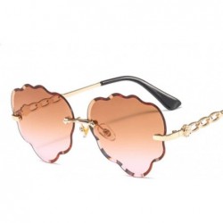 Sport Wave Pattern Color Frameless Sunglasses Fashion Men and Women Visor Mirror - 2 - C3190S3HLE0 $59.21