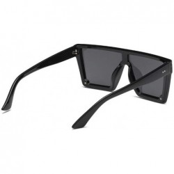 Goggle Square Sunglasses Men Women Mirror Glasses Driving Sun Glasses Male Flat Top Eyewear - Tea - CS194OX5X7O $20.10