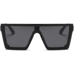 Goggle Square Sunglasses Men Women Mirror Glasses Driving Sun Glasses Male Flat Top Eyewear - Tea - CS194OX5X7O $20.10