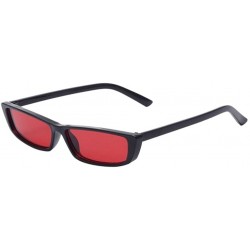 Oval Unisex Cat Sunglasses-Women's Rectangle Shades Integrated UV Retro Glasses - E - C618CYMA8OU $12.04