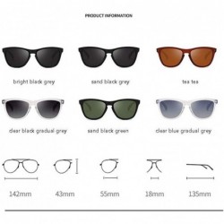 Goggle Men Women Classic Polarized Sunglasses Square Sun Glasses Vintage Driving Goggles UV400 - Clear Blue Grad Grey - C6199...