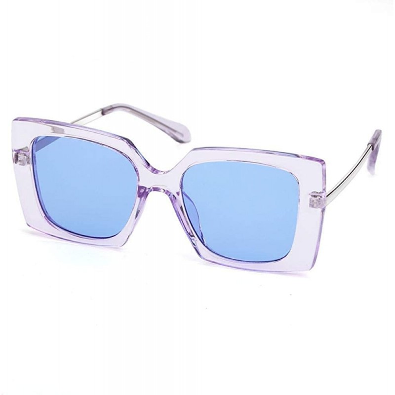 Aviator Sunglasses Women Fashion Brand Designer Polarized Frame Summer Eyewear Brown - Blue - C618YZWLTW4 $12.25