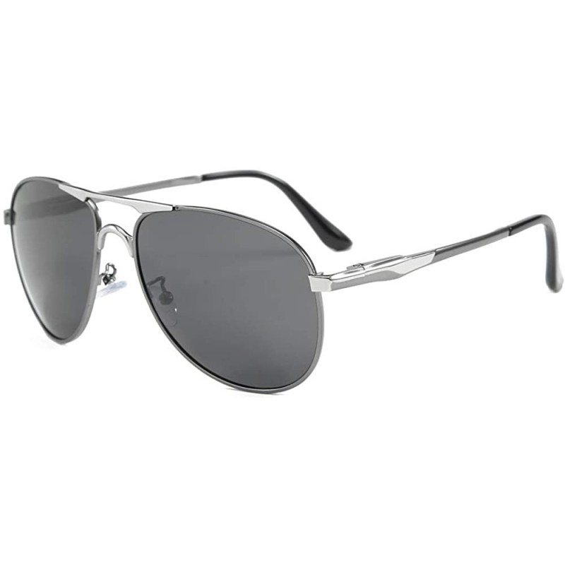 Square Men's classic retro polarized sunglasses trend new sunglasses driving glasses - Silver Grey C2 - C11905IQ7R8 $12.59