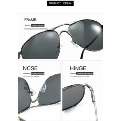 Square Men's classic retro polarized sunglasses trend new sunglasses driving glasses - Silver Grey C2 - C11905IQ7R8 $12.59