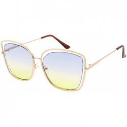 Aviator Heritage Modern "Evolve" Double Wired Aviator Frame Sunglasses - Blue - CH18GYIDA9T $18.57