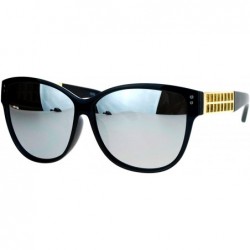 Square Womens Oversized Fashion Sunglasses Designer Style Square Frame - Blue (Silver Mirror) - C5187DXZCG8 $22.04