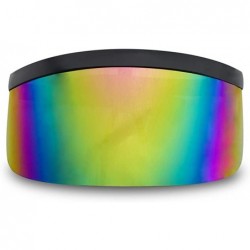 Oval Black Retro Futuristic Single Shield Color Oversized Wrap Cyclops/Visor Sunglasses - Black - CC183ZG8XOQ $19.86
