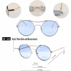 Round Modern Hippie Round Color Tinted Flat Lens Sunglasses A082 - Gold/ Yellow - C1189WKRNN2 $15.96