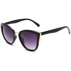 Cat Eye Retro Vintage Cat Eye Sunglasses for Women Plastic Frame Sun Glasses Ladies Shades - Black - CK19308X95Z $20.17