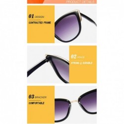 Cat Eye Retro Vintage Cat Eye Sunglasses for Women Plastic Frame Sun Glasses Ladies Shades - Black - CK19308X95Z $8.65