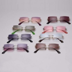 Rimless Rectangle Sunglasses Women Rimless Square Sun Glasses for Women Christmas Gifts - Purple Grey - CB18YYR6996 $17.59