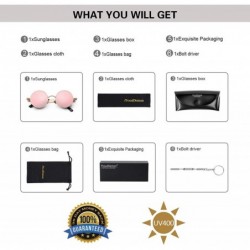 Wayfarer Retro Gothic Steampunk Sunglasses for Women Men Round Lens Metal Frame - Gold & Pink - CI18630RIIY $9.64