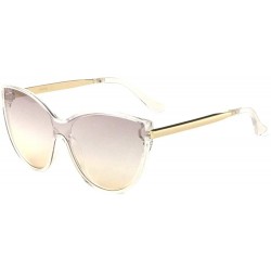 Shield Clear Frame One Piece Cat Eye Shield Lens Sunglasses - Smoke Brown - CO198E923L6 $26.45