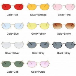 Rimless Vintage Small Octagon Sunglasses Women Ladies Fashion Shade Brand Designer Square Metal Frame Sun Glasses - C2198ZR0C...