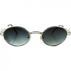 Oval Vintage 50s 60s Urban Hip Hop Swag Fashion Silver Oval Sunglasses - CR18023ASRN $23.54