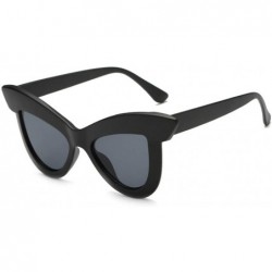 Oversized Women's Vintage Cat Eye Sunglasses PC Frame UV400 - Gray Black - C118NELIGT8 $18.51