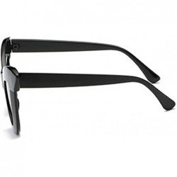 Oversized Women's Vintage Cat Eye Sunglasses PC Frame UV400 - Gray Black - C118NELIGT8 $11.20