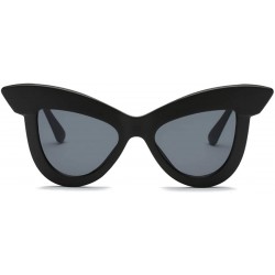 Oversized Women's Vintage Cat Eye Sunglasses PC Frame UV400 - Gray Black - C118NELIGT8 $11.20