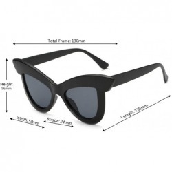 Oversized Women's Vintage Cat Eye Sunglasses PC Frame UV400 - Gray Black - C118NELIGT8 $11.20