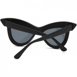 Oversized Women's Vintage Cat Eye Sunglasses PC Frame UV400 - Gray Black - C118NELIGT8 $11.20