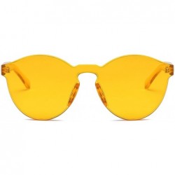 Square Fashion Party Rimless Sunglasses Transparent Candy Color Eyewear LK1737 - Orange - CQ18ERCX7DT $11.06
