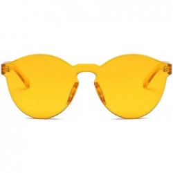 Square Fashion Party Rimless Sunglasses Transparent Candy Color Eyewear LK1737 - Orange - CQ18ERCX7DT $11.06