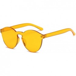 Square Fashion Party Rimless Sunglasses Transparent Candy Color Eyewear LK1737 - Orange - CQ18ERCX7DT $11.06