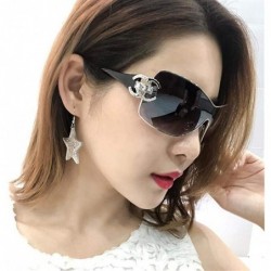 Sport Fashion 2020 Crystal Diamond Sunglasses Women Men Outdoor Oversize Shades Ladies Sun Glasses Gradient Mirror Top - C919...