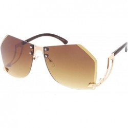 Shield Heritage Modern "It's Complicated" Wired Frame Sunglasses - Brown - CC18GYA78KD $10.15