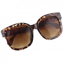 Square Trendy Colored Square Plastic Sunglasses with Sunglasses Cases - Leopard - CP12GD3G5Q7 $19.92
