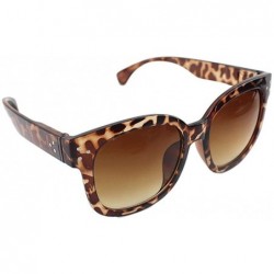 Square Trendy Colored Square Plastic Sunglasses with Sunglasses Cases - Leopard - CP12GD3G5Q7 $9.31