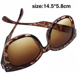Square Trendy Colored Square Plastic Sunglasses with Sunglasses Cases - Leopard - CP12GD3G5Q7 $9.31