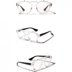 Oval Oval Vintage Sunglasses Lightweight Composite-UV400 Lens Glasses - Transparent - C71903ZGYT8 $9.16