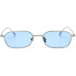 Square 2019 new fashion retro small square frame unisex brand luxury designer sunglasses UV400 - Blue - CI18TNXMTIS $15.54