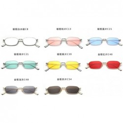 Square 2019 new fashion retro small square frame unisex brand luxury designer sunglasses UV400 - Blue - CI18TNXMTIS $15.54