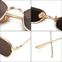 Square 2019 new fashion retro small square frame unisex brand luxury designer sunglasses UV400 - Blue - CI18TNXMTIS $15.54
