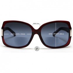 Round Bifocal Reading Sunglasses for Women Jackie O Fashion Reader Sun Glasses - Burgundy - C111HB8VBLD $30.76