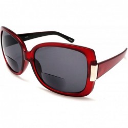 Round Bifocal Reading Sunglasses for Women Jackie O Fashion Reader Sun Glasses - Burgundy - C111HB8VBLD $30.76