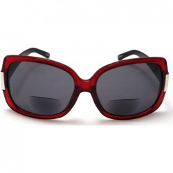 Round Bifocal Reading Sunglasses for Women Jackie O Fashion Reader Sun Glasses - Burgundy - C111HB8VBLD $30.76