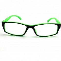 Rectangular Soft Matte Black w/ 2 Tone Reading Glasses Spring Hinge 0.74 Oz - Matte Black Green - CU12C1Y0E7X $14.47