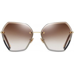 Oversized The New Fashion Sunglasses for Women Oversized Vintage Shades Polarized - Gradient Brown - CA18RWXO5YH $11.66