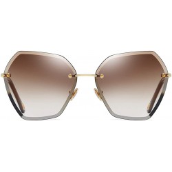 Oversized The New Fashion Sunglasses for Women Oversized Vintage Shades Polarized - Gradient Brown - CA18RWXO5YH $11.66