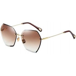 Oversized The New Fashion Sunglasses for Women Oversized Vintage Shades Polarized - Gradient Brown - CA18RWXO5YH $11.66