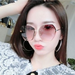 Oversized The New Fashion Sunglasses for Women Oversized Vintage Shades Polarized - Gradient Brown - CA18RWXO5YH $11.66