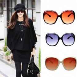Square Women Retro Style Anti-UV Fashion Big Square Frame Color Lens Sunglasses Sunglasses - Beige - CP18OSNLO64 $19.41