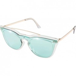 Square Metal Unisex Double Bridge Frame with Transparent Lens - Gold Frame Transparent Clear With Light Green Lens - CV18H9T8...